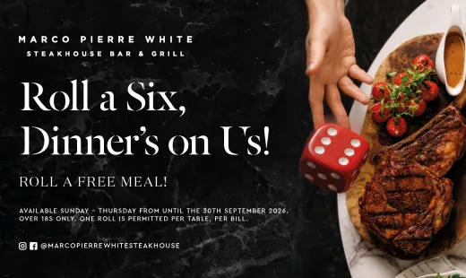 Roll a six and your meal is on us!